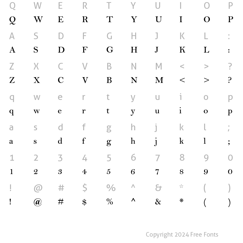 Character Map of MBell-SemiBold Regular