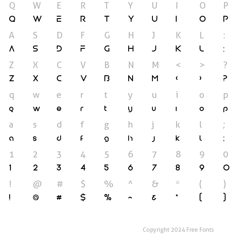 Character Map of MBF Canno Regular