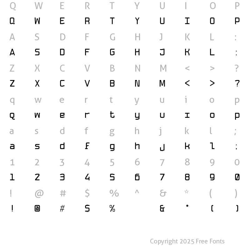 Character Map of MBF Kasa Regular