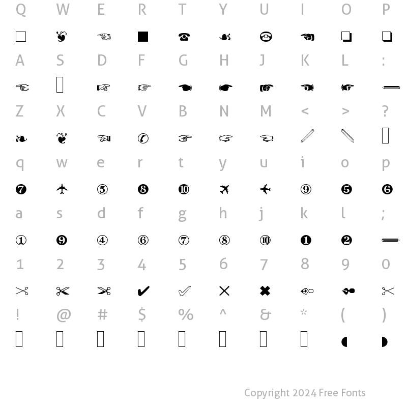 Character Map of MC Gadget Regular