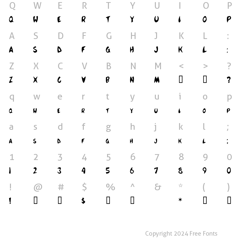 Character Map of McBoing Boing Regular