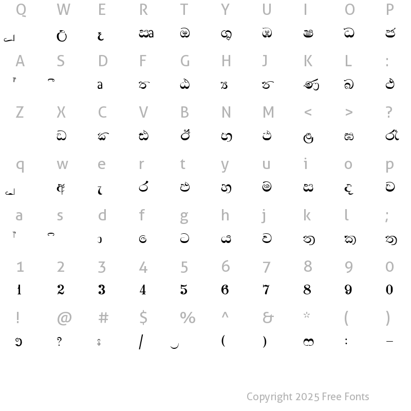 Character Map of M.C.Bs 2nd Font Regular