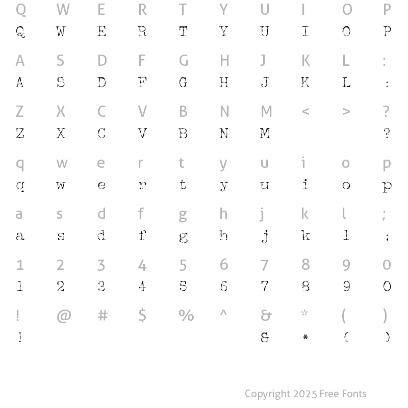 Character Map of McGarey-Fractur Regular