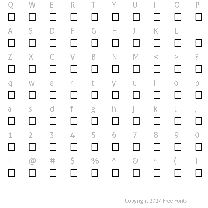 Character Map of MCS Borders1 Regular