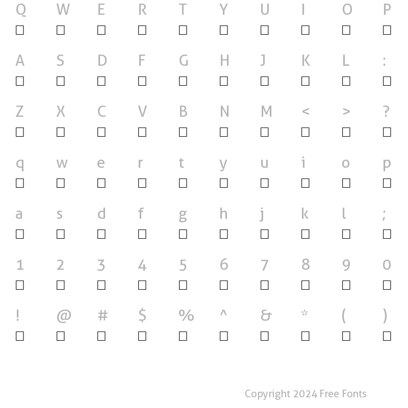 Character Map of MCS Charting Regular