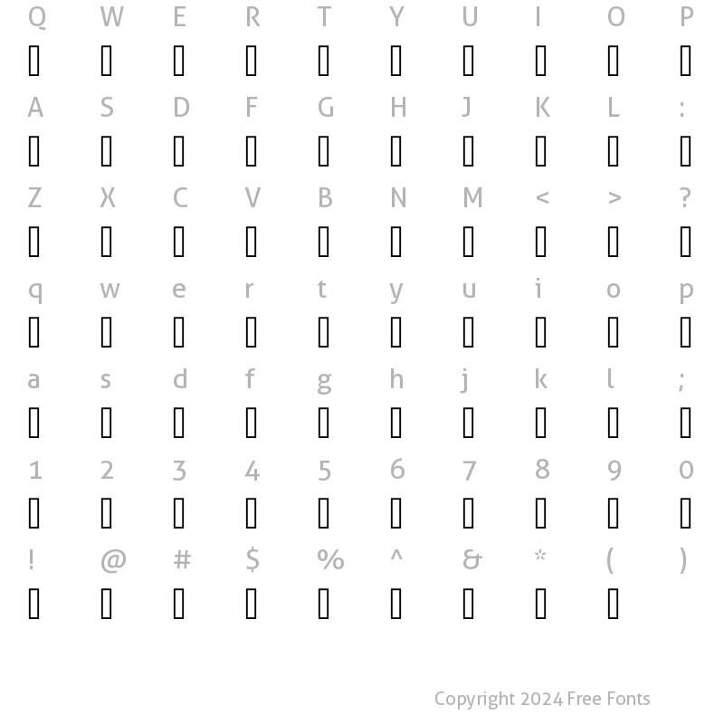 Character Map of MCS HASHIMY HOLES Regular