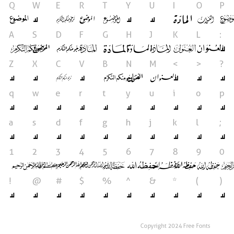 Character Map of Mcs Letter Word 5 Normal