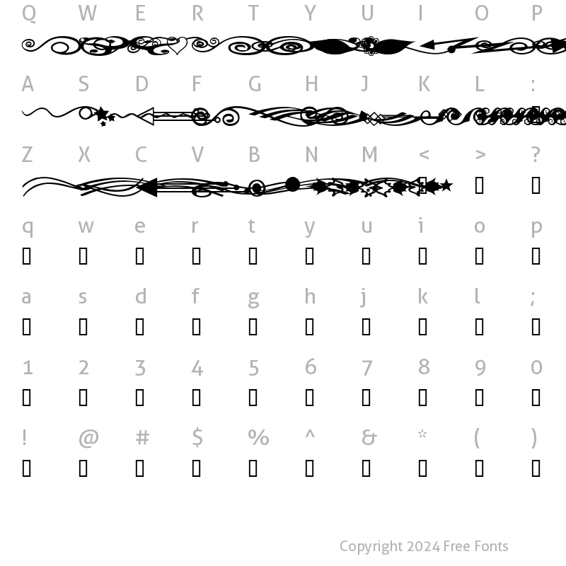 Character Map of MDLavish Lines Regular