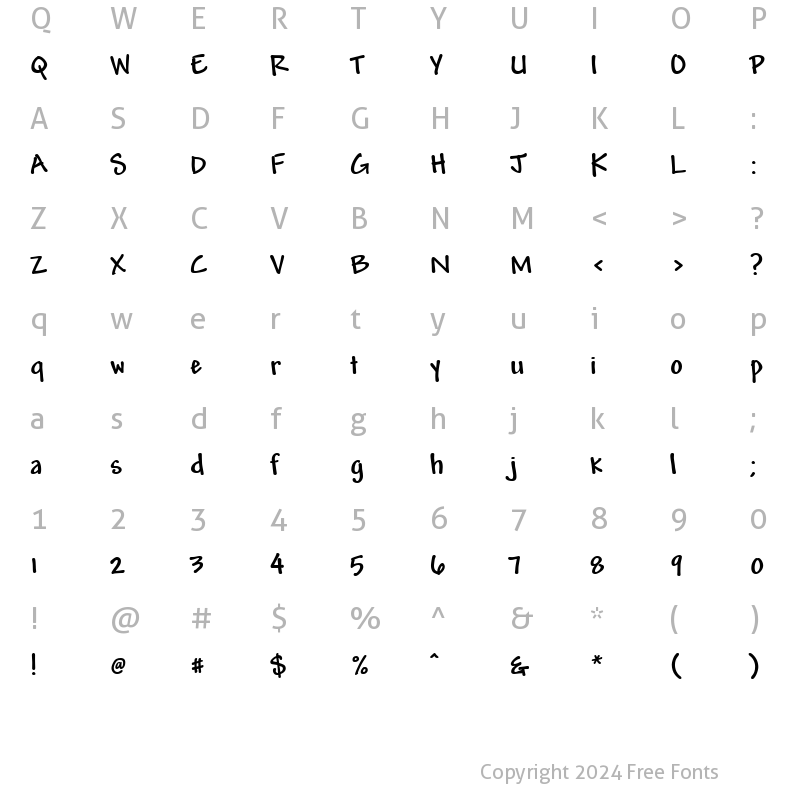 Character Map of Mead Bold Bold