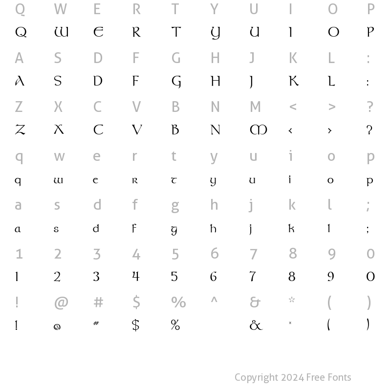 Character Map of Meath FLF Regular