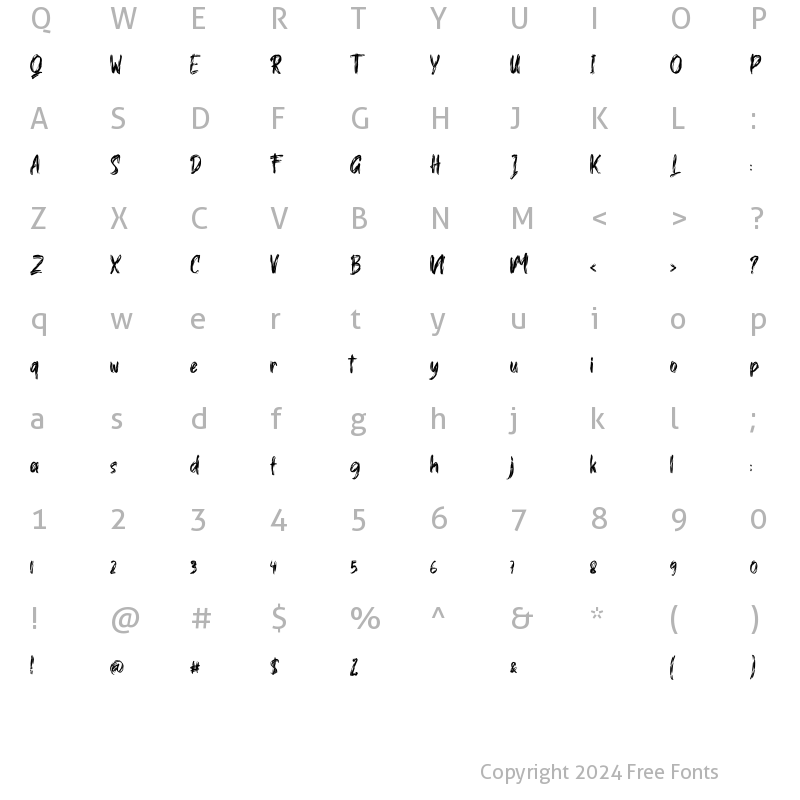 Character Map of Mecadies Regular