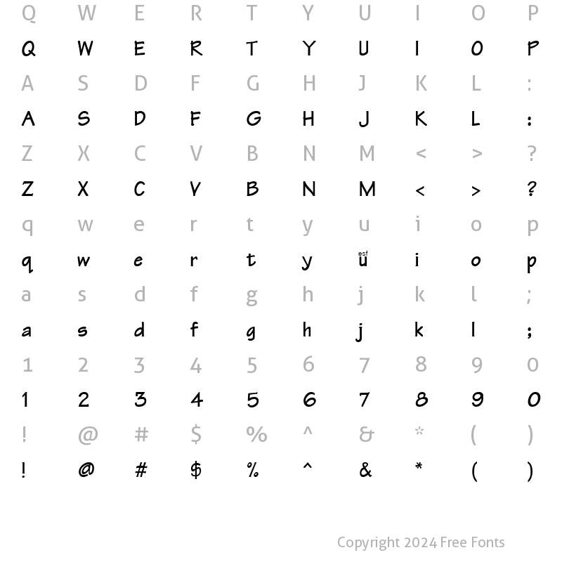 Character Map of Mech Bold