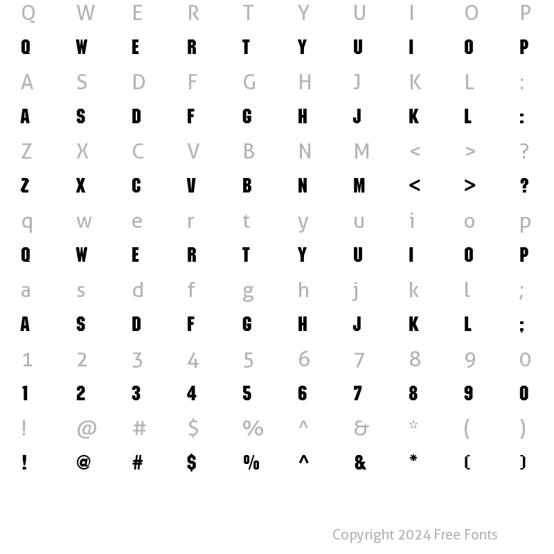 Character Map of Mechanic Regular