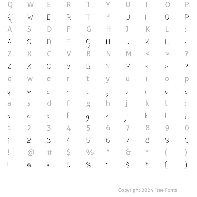 Character Map of Mechanihan Ribbon Regular