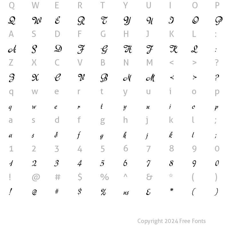 Character Map of Mecheria Regular