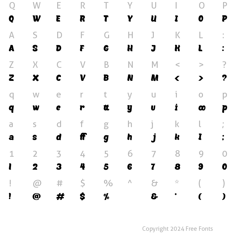 Character Map of Mecklay Regular