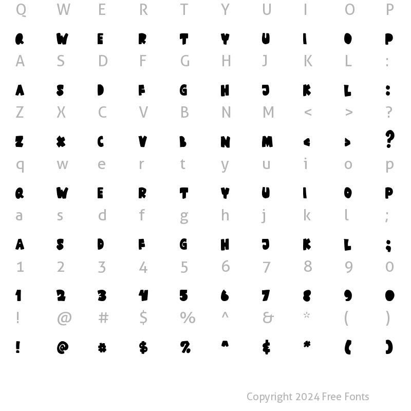 Character Map of Meclando Regular