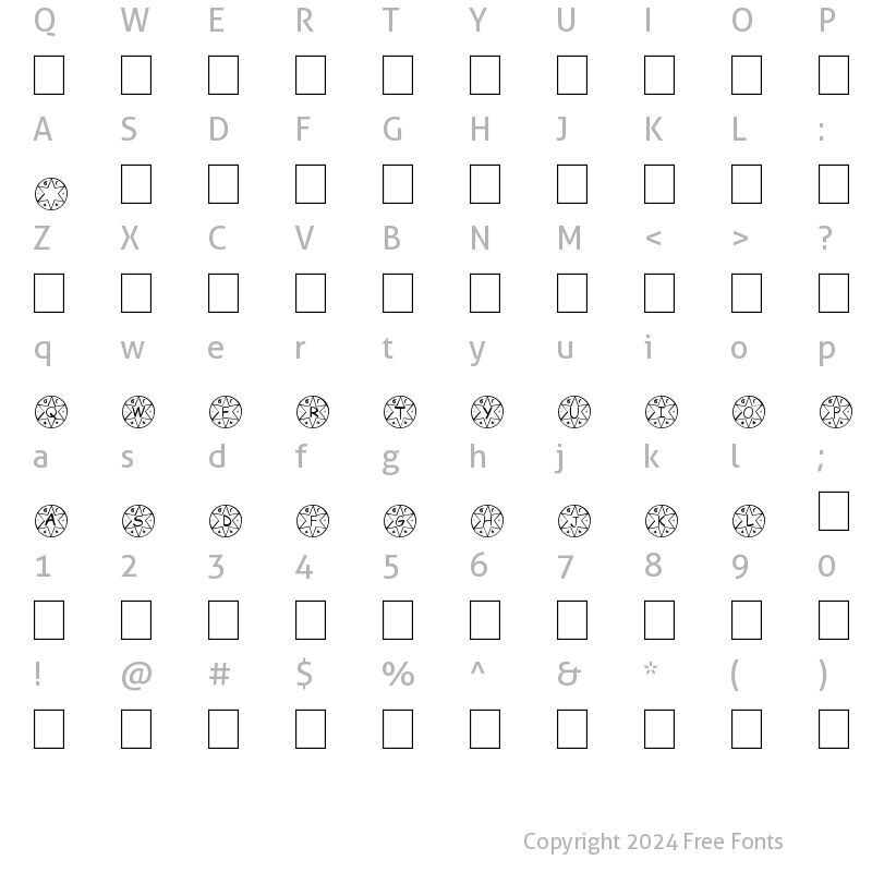 Character Map of Medalh?o Regular