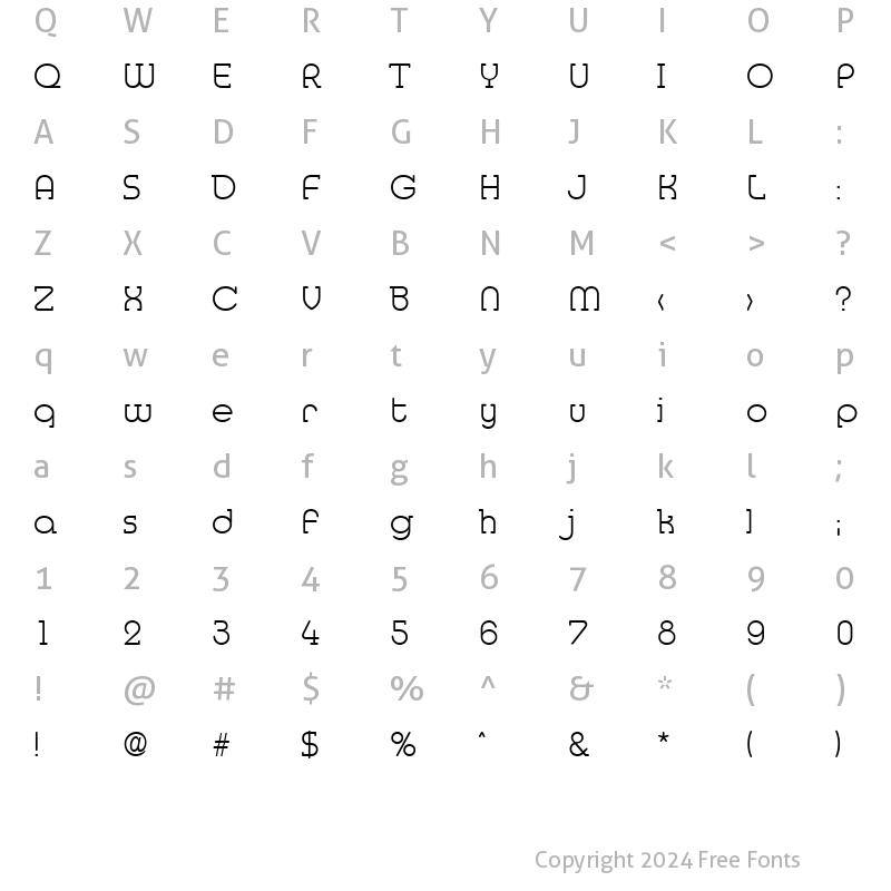 Character Map of Media-Serial-ExtraLight Regular