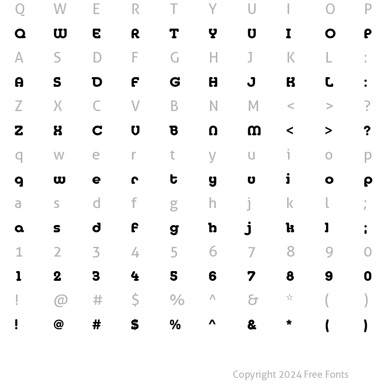 Character Map of MediaSerifEF Bold