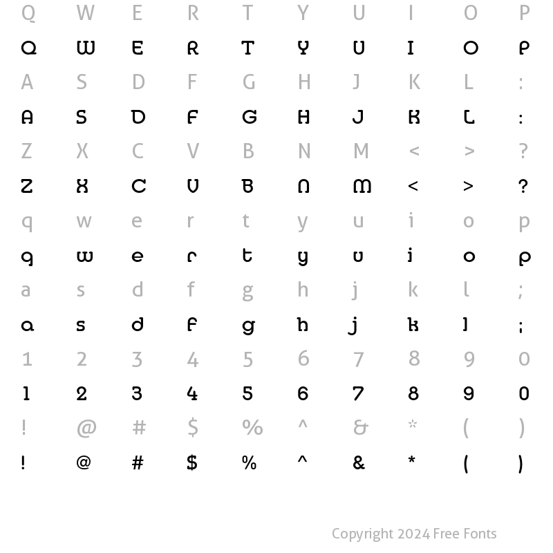 Character Map of MediaSerifEF Medium