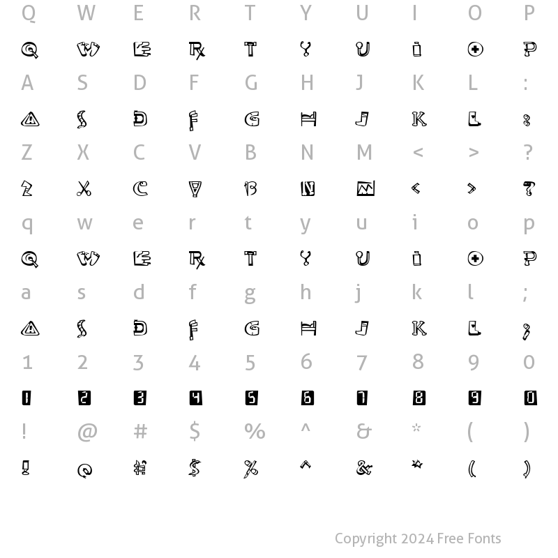 Character Map of Medicals Regular