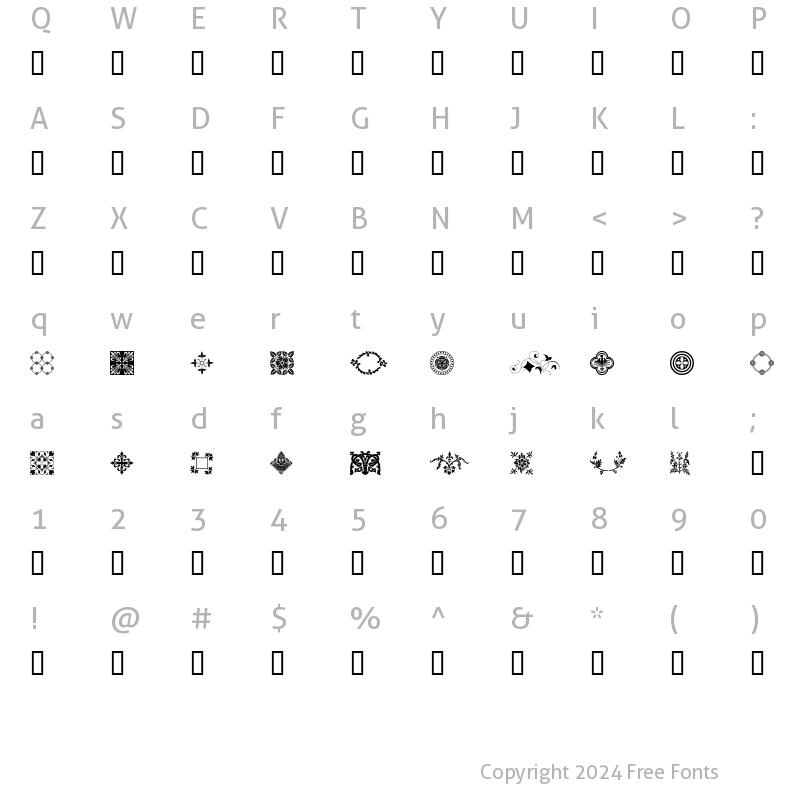 Character Map of MedievalMotif Regular