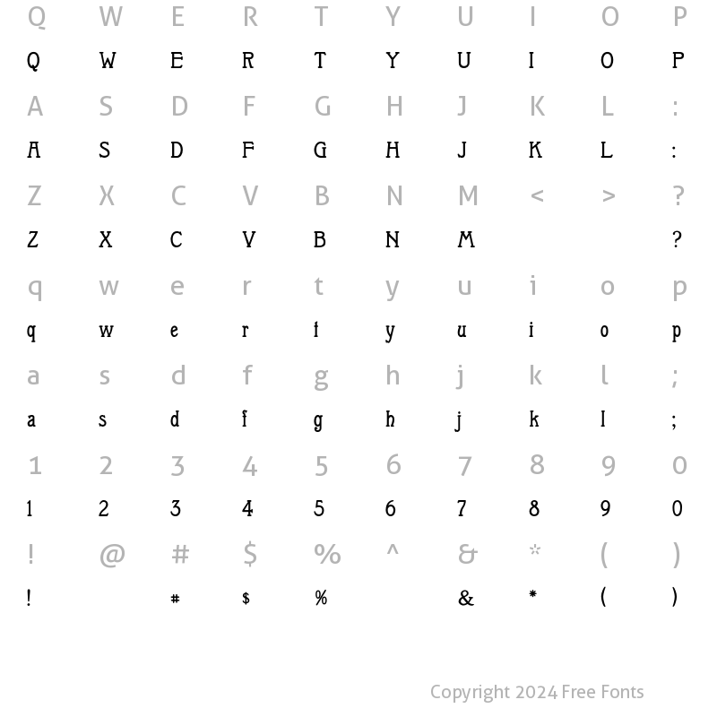 Character Map of Medina Regular