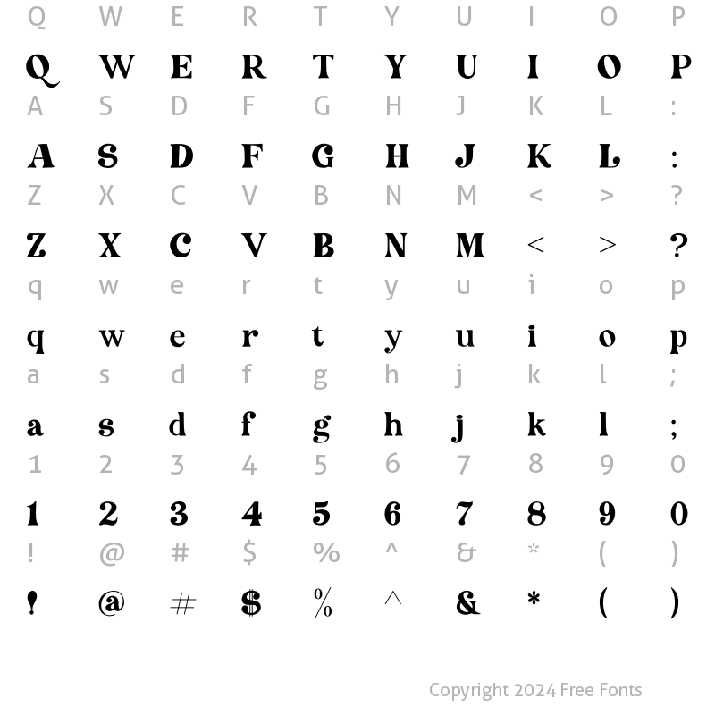 Character Map of Medyson Regular