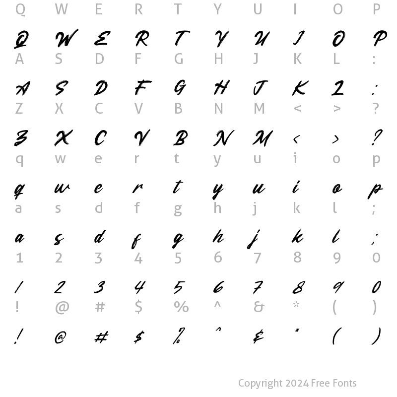 Character Map of Meega Juctice Italic