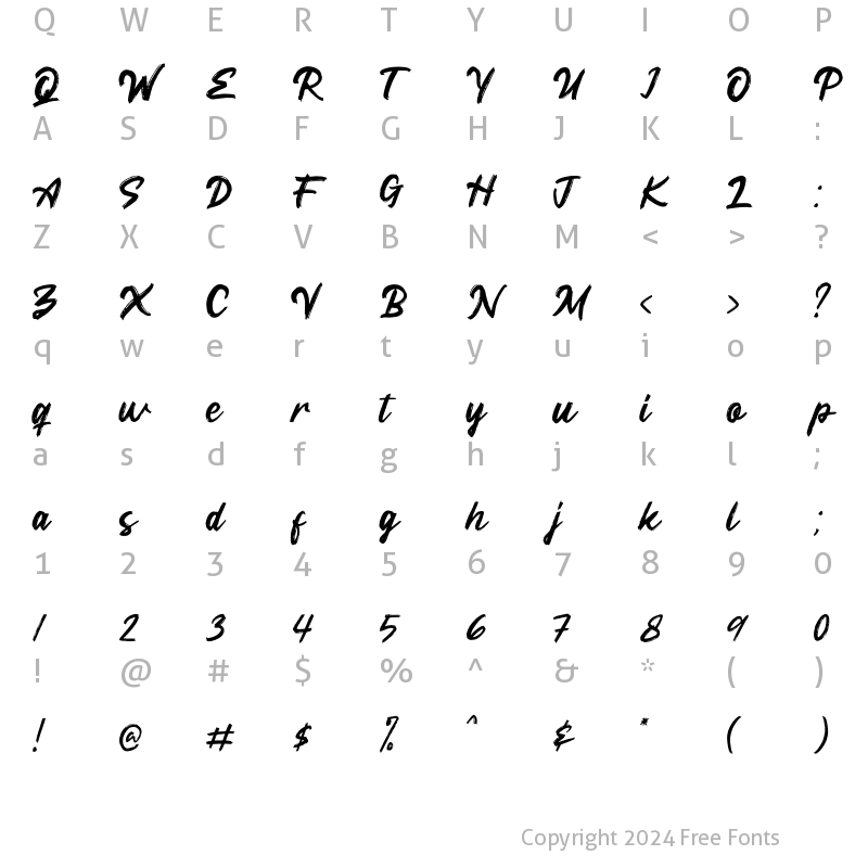 Character Map of Meega Juctice Regular