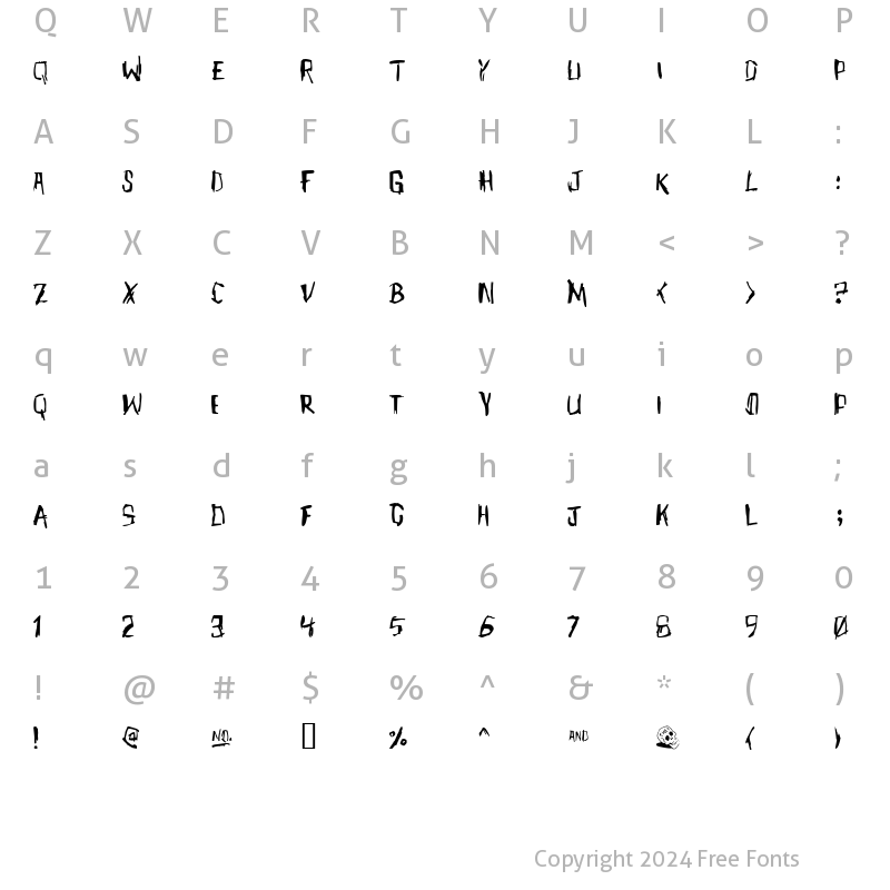 Character Map of Meet John Henry Regular