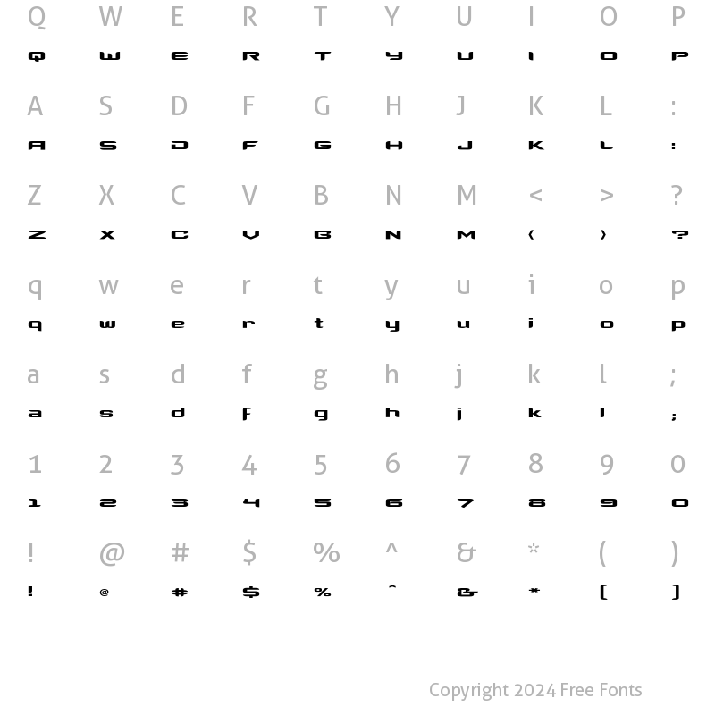 Character Map of Megahertz In Regular