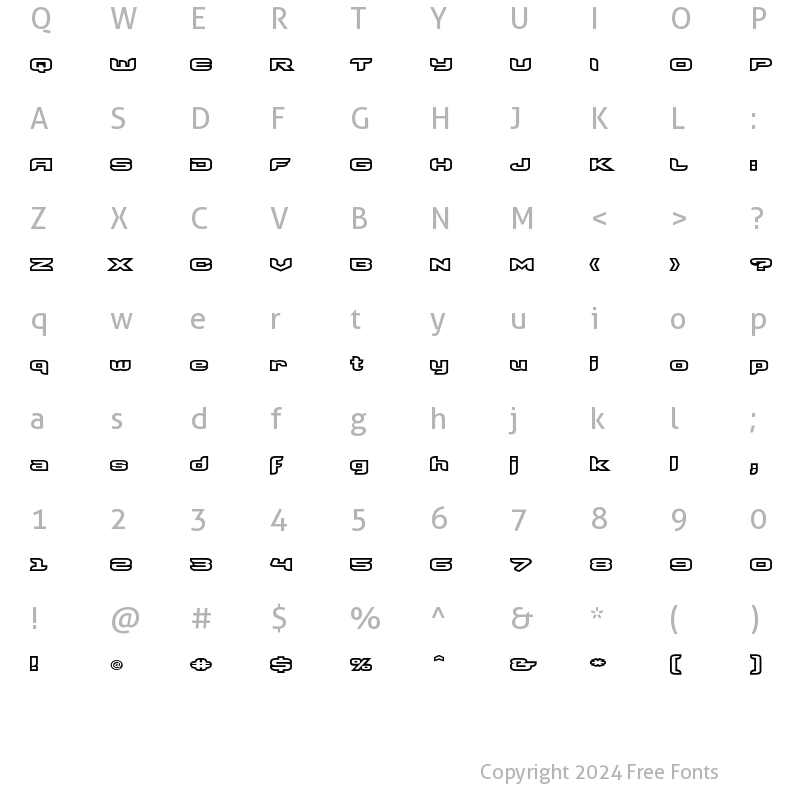 Character Map of Megahertz Out Regular