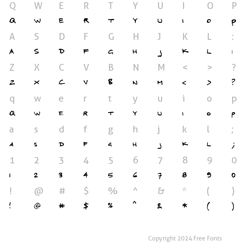 Character Map of Megalomaniax KG Extra Bold