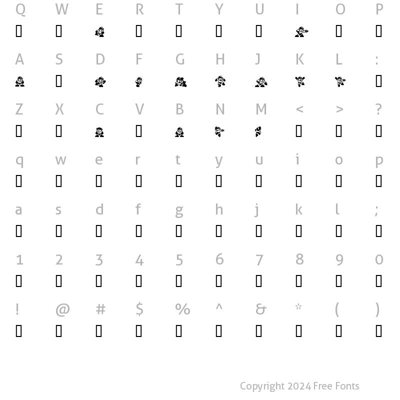 Character Map of MegaMan2 .TheMang