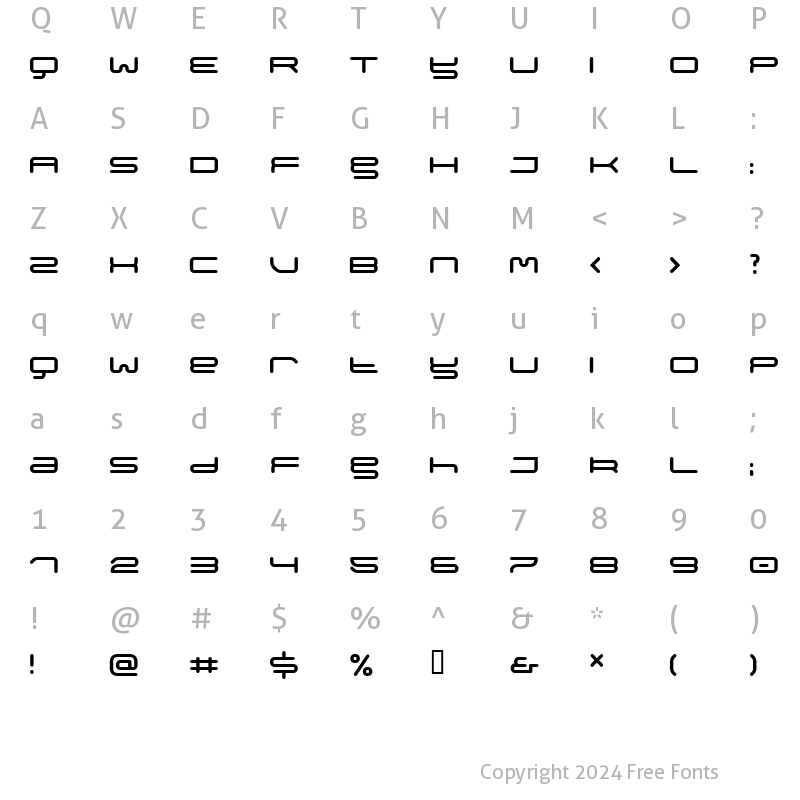 Character Map of meganormal Regular