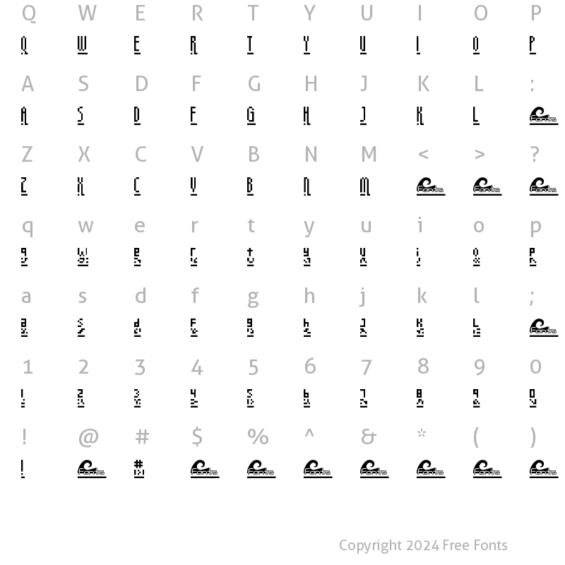 Character Map of megapixel Regular