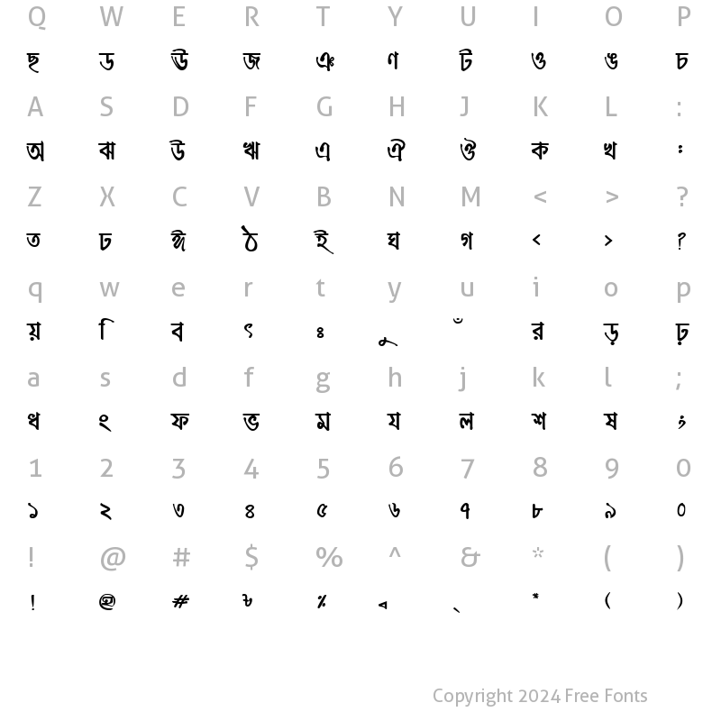 Character Map of MeghnaMJ Bold