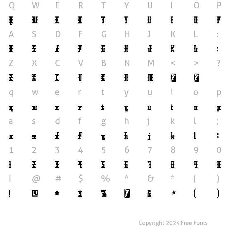 Character Map of Meilin Regular