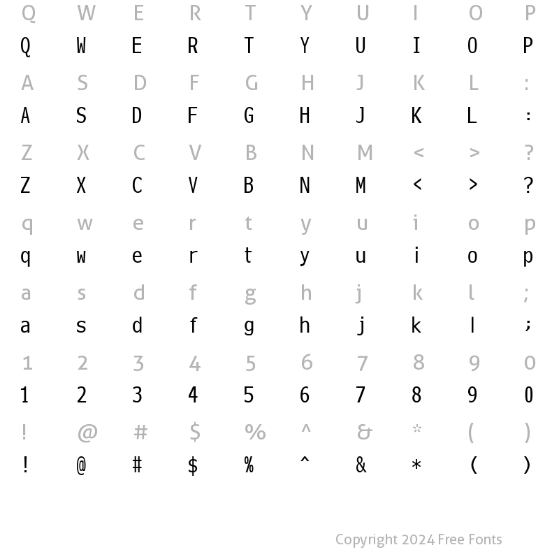 Character Map of MeiryoKe_Console Regular