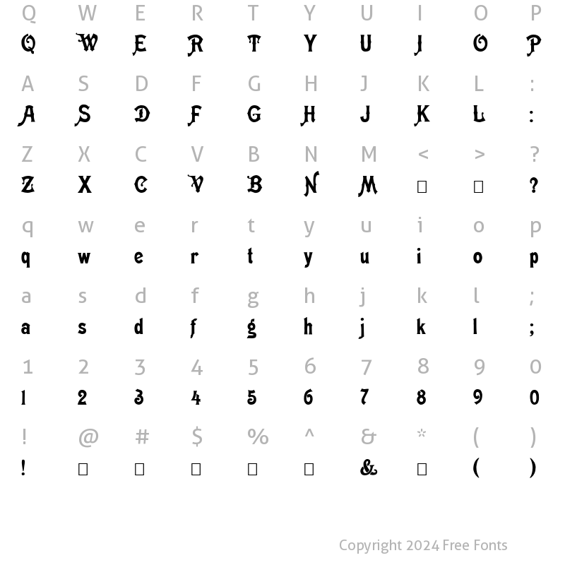 Character Map of Meistersinger Regular