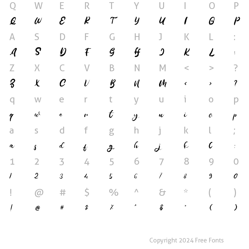 Character Map of Melage Regular