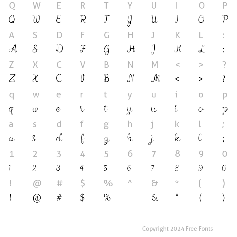 Character Map of melbournistic Regular