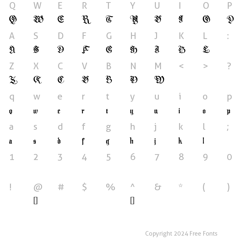 Character Map of Melcheburn Demo Regular