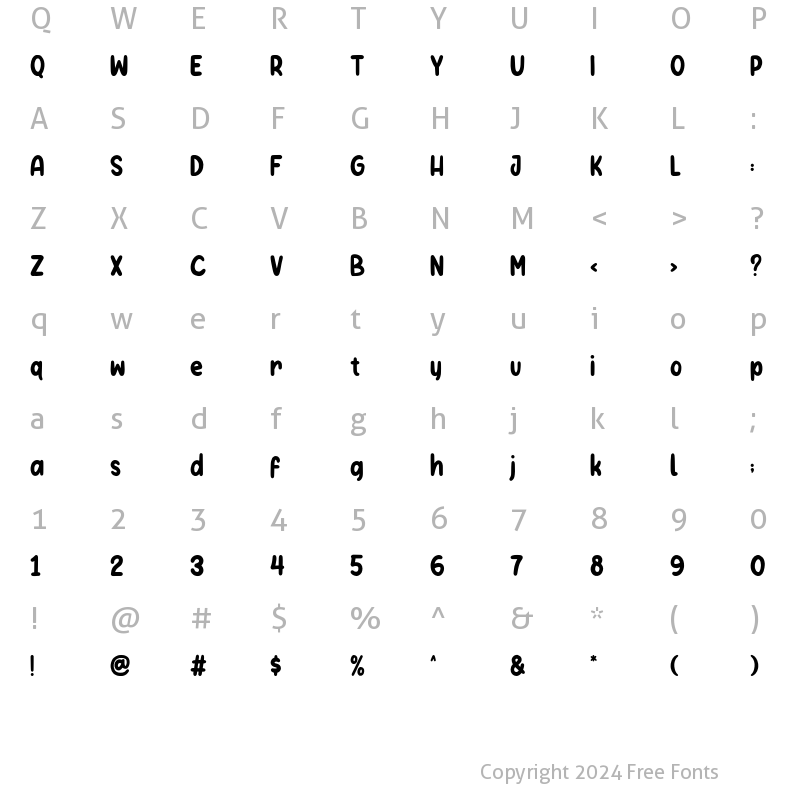 Character Map of Melindya Regular