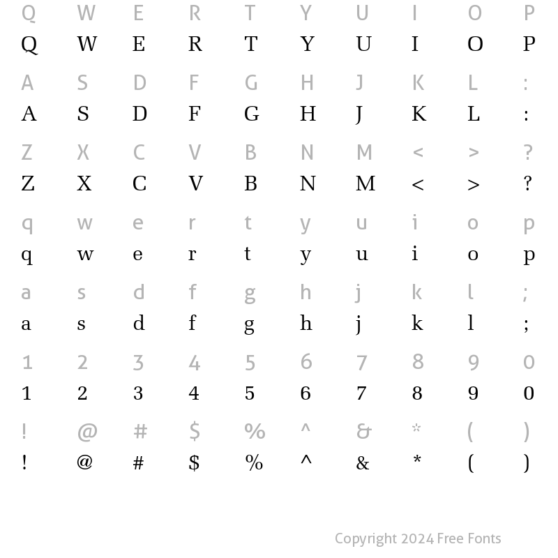 Character Map of Melior LT Std Regular