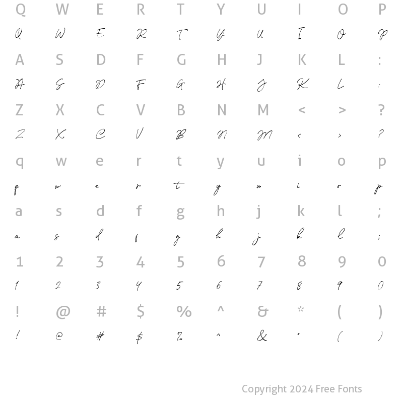 Character Map of Mellodate Regular