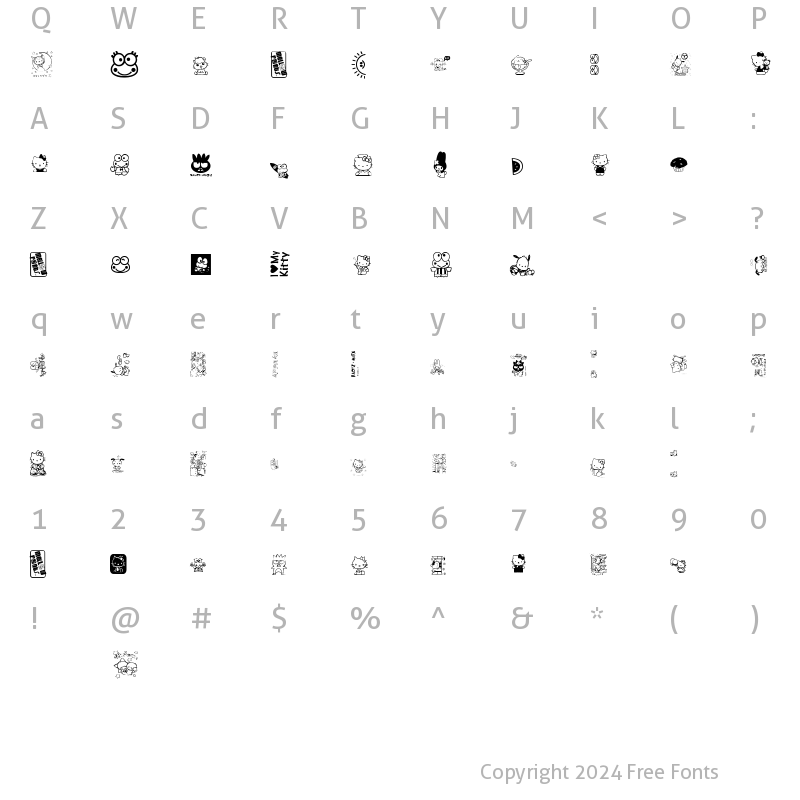 Character Map of MellowFonts1 Regular