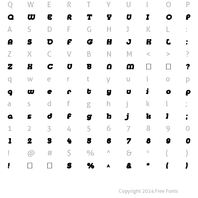 Character Map of MelodItal Regular